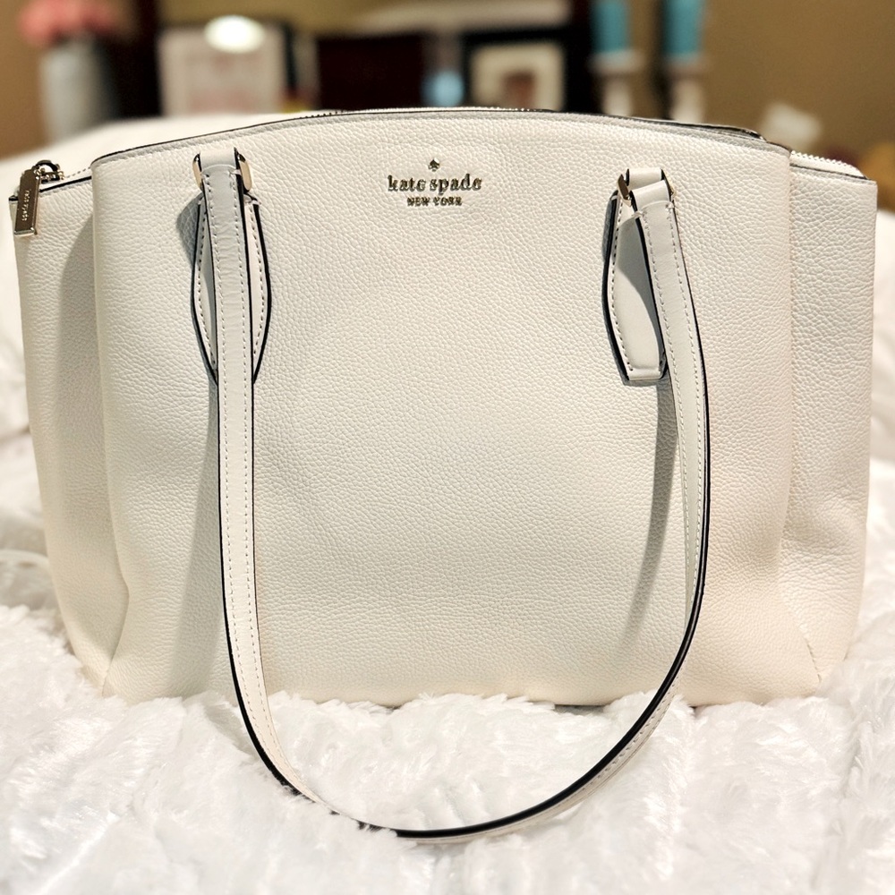 Kate Spade ♠️ Monet Large Triple Compartment Handbag, Pebbled Leather